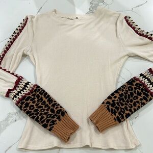 Gimmick mixed media long sleeve top